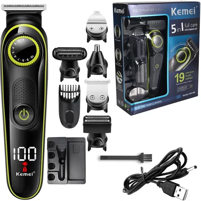 Kemei Electric Hair Clipper Multifunctional Men's Trimmer Electric Shaver Men's Razor Nose Trimmer KM-696 Hair Clipper