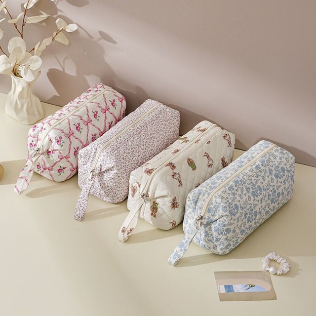 Polyester Cotton Hairdryer Storage Bag Floral Print Large Capacity Curling Iron Bag 9 Colors Travel Makeup Bag Women Girls