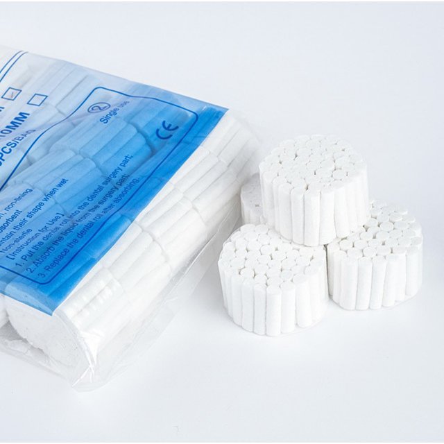 PIORPOY 1000Pcs Dental Disposable Cotton Roll Dental Medical Surgical Cotton High Absorbent Dentist Material Teeth Whitening