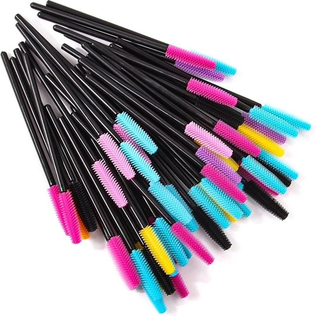 Brosses cosmétiques pour cils, outils de maquillage, 50 pièces, brosses à cils en silicone, applicateurs de mascara, brosses à gel pour cils