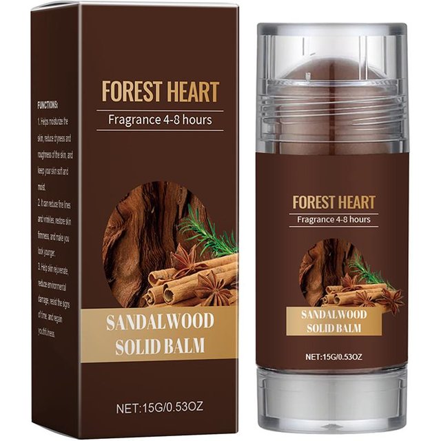15g Sandalwood Perfume Solid Balm Woody Light Perfume Long Lasting Charming Attraction Natural Fragrance Deodorant Solid Stick