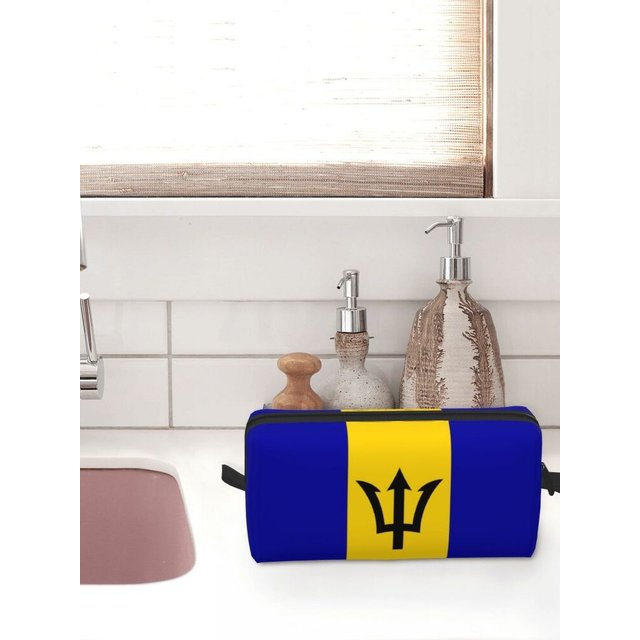 Barbados Flag Makeup Bag Pouch Cosmetic Bag for men Women Toiletry Bag Accessories Organizer