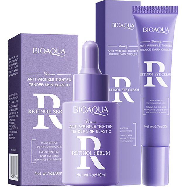 BIOAQUA Retinol Anti Wrinkles Skin Care Sets Moisturizing Face Serum Anti-Aging Anti Dark Circles Eye Cream Skin Care Kit