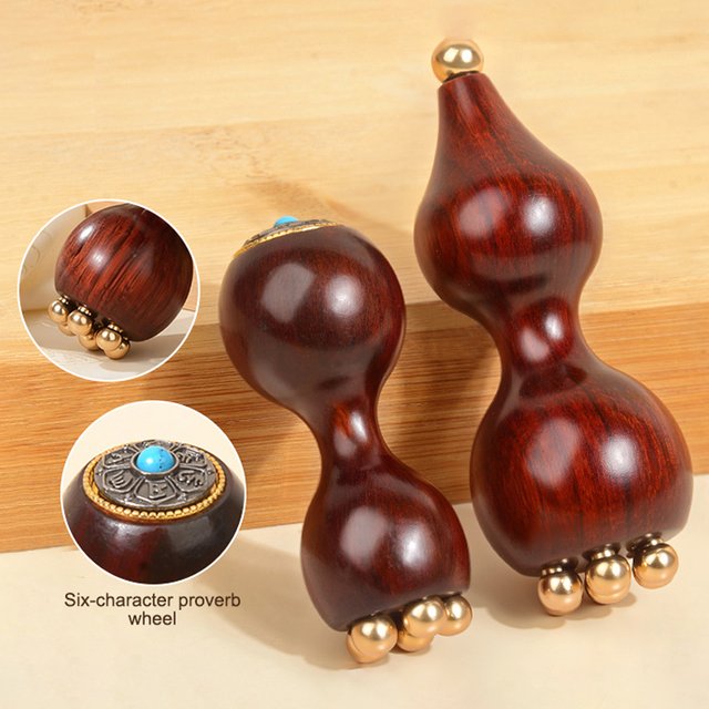 Professional Lotus Seedpod Brass Rosewood Facial Lifting Gua Sha Tool Eye Relaxation Spot Meridians Acupoint Massage Handheld