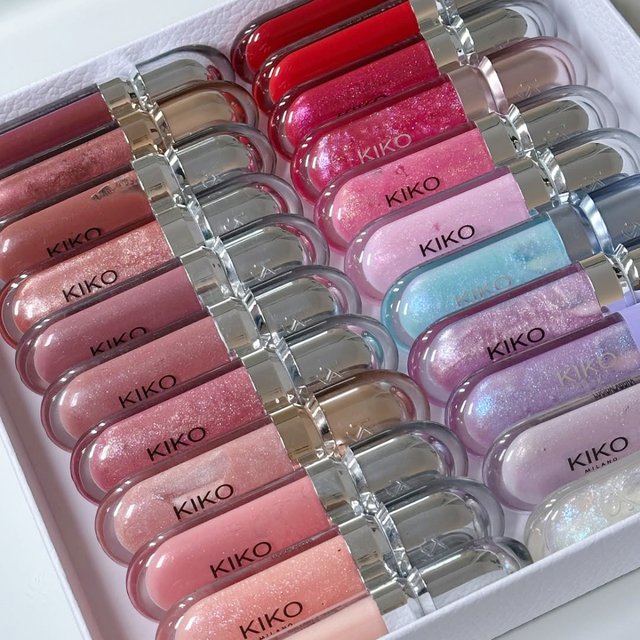 KIKO 3D Hydra Lip Gloss Clear Moisturizing Non-Stick Long Lasting Mirror Shine Golden Sparkle Glass Waterproof Pink Lip Makeup