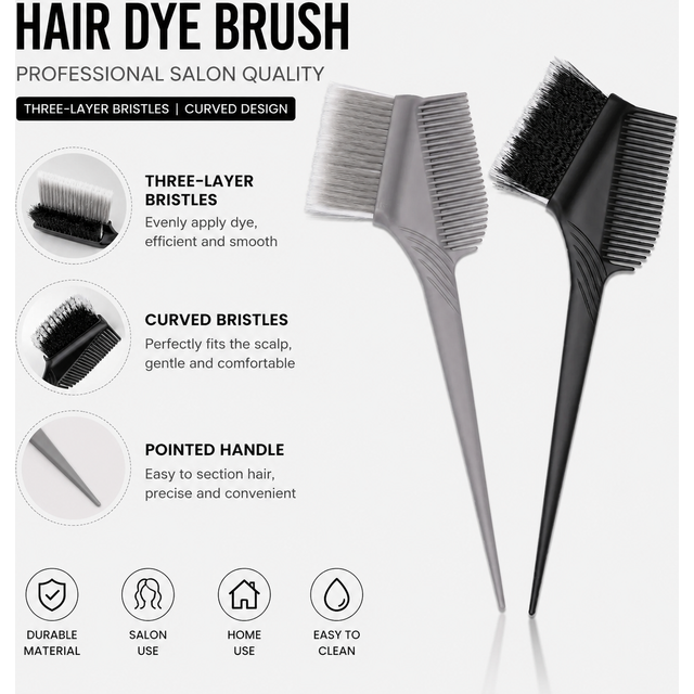 Barbershop Hair Dyeing Coloring Comb Barber Tinting Hair Brush DIY Styling Plastic Color Mixing Bowl Hair Styling Tool