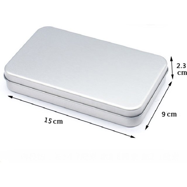 2PCS 15cm Rectangular Cigarette Storage Tin Box for Candy Jewelry Wedding Favor Metal Card Makeup Brush Case Cosmetic Organizer