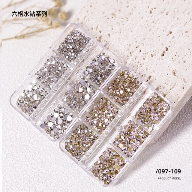 Mixed Size Crystal Nail Art Rhinestone Clear AB Non Hotfix Flatback Gem Diamond 3D Nail Art Decorations DIY Manicure Face Makeup
