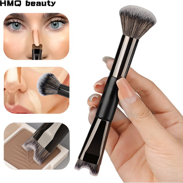 New Double Ended U-shaped Contour Brush 2-In-1 Nose Shadow Powder Brushes Flawless Facial Makeup Highlighter Brush Make Up Tools