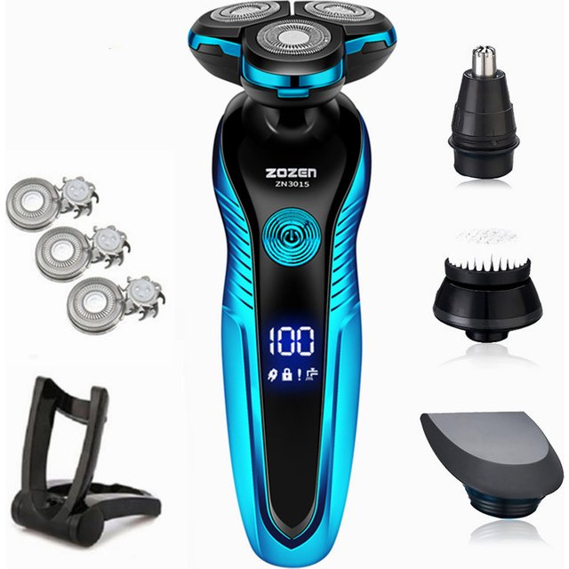 ZOZEN Rotary Electric Shaver Rechargeable Electric Razor Shaving Machine for men Beard Trimmer Waterproof Wet-Dry Use ZN3015