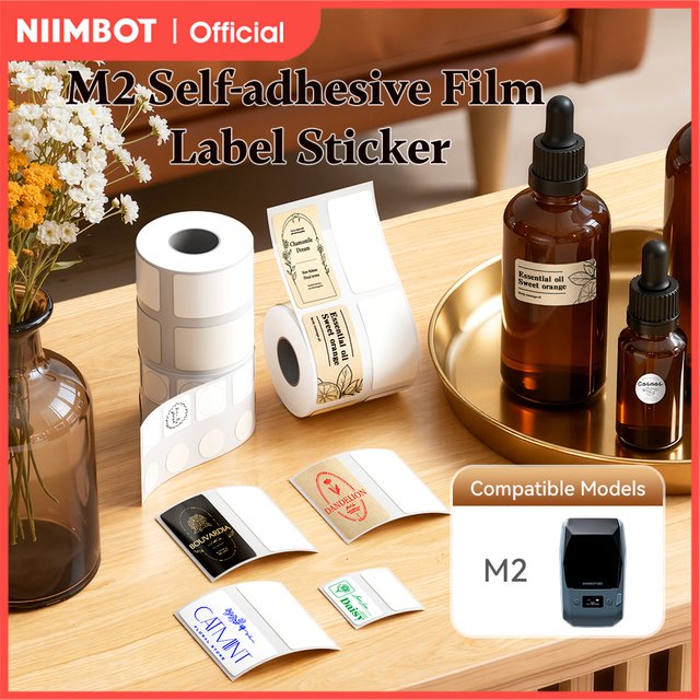 NIIMBOT M2 Self-adhesive Protective Film Label Sticker Perfume Essential Oil Bottle Laminated Sticker Adhesive Name Tag