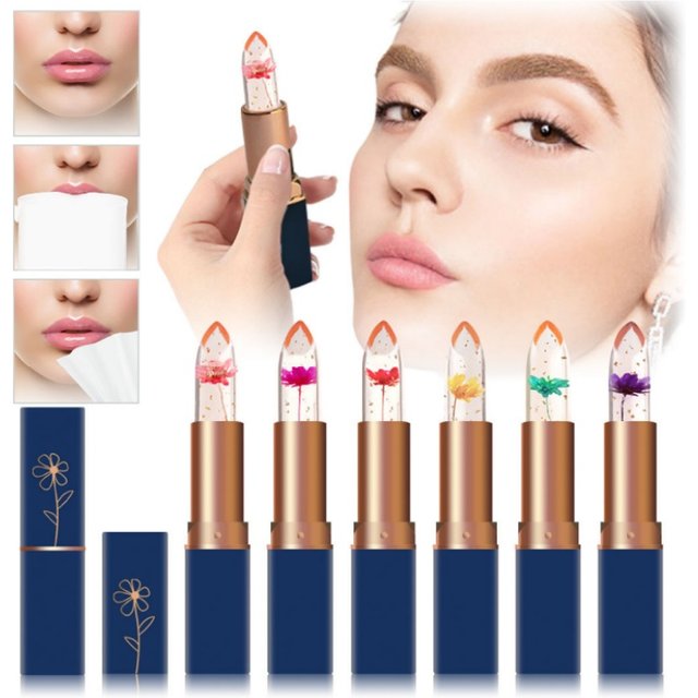 Color Changing Jelly Lipstick Long Lasting Moisturizing Lip Balm Nutritious Non Stick Flower Temperature Reactive Lip Makeup