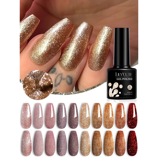 LILYCUTE 8colors Winter 7ml Gel Nail Polish Autumn Red Brown Orange Soak Off UV LED Gel Polish For DIY Salon Nail Art Manicure