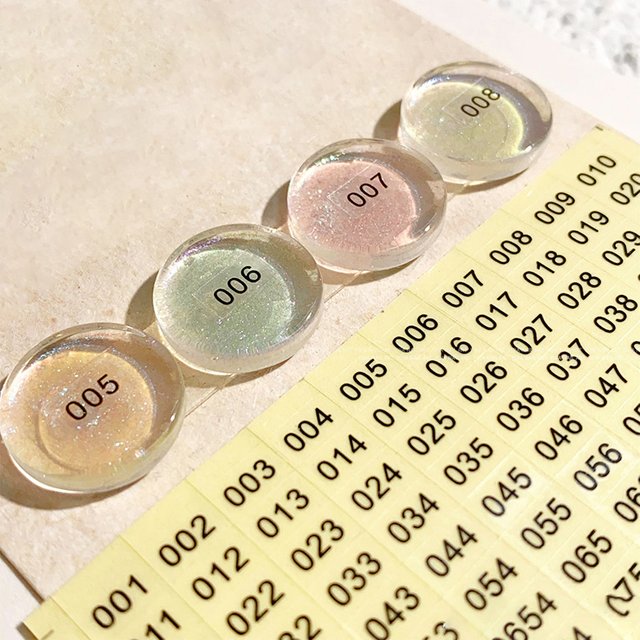 【1/4sheets DIY Craft Self Adhesive Nail Polish Lipstick Color Number Tags Sticker Waterproof Laser Number Label Stickers】