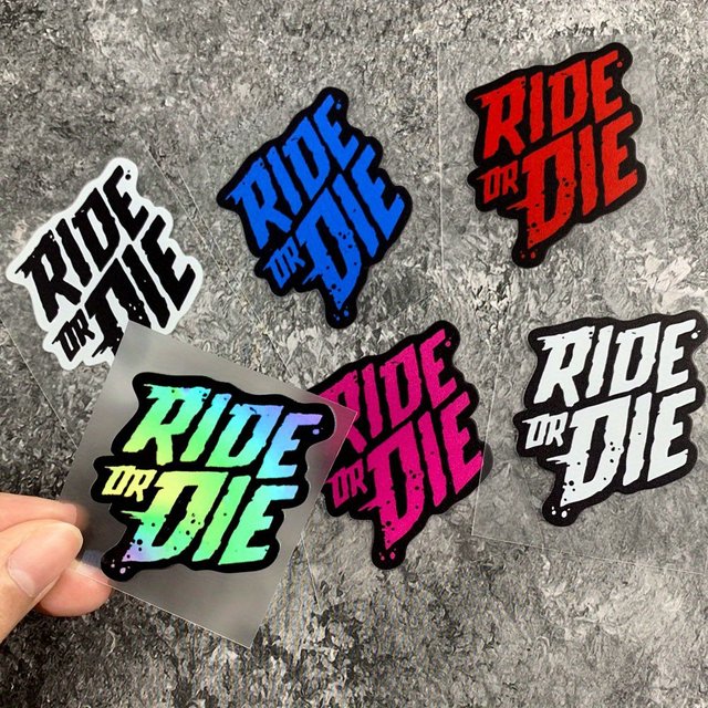 2 RIDE OR DIE Bicycle Sticker for Road Bike Head Tube, Personalized Trim, Body Scratch Cover, Waterproof and Sunscreen, Outdoor