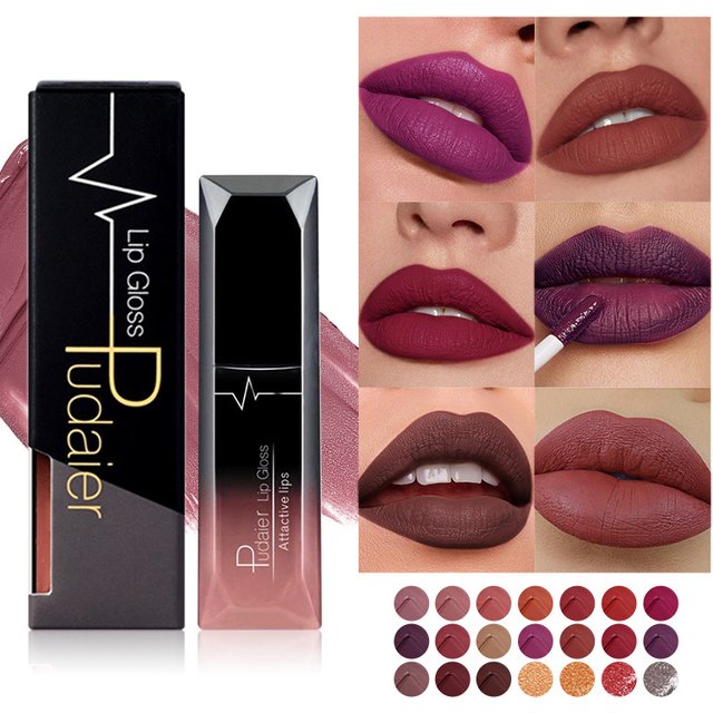 21 color Matte Velvet Non-stick cup Lip Gloss Waterproof Liquid Lipstick Nude Lips tint Makeup Lip Glaze Cosmetics Red Lip Stain