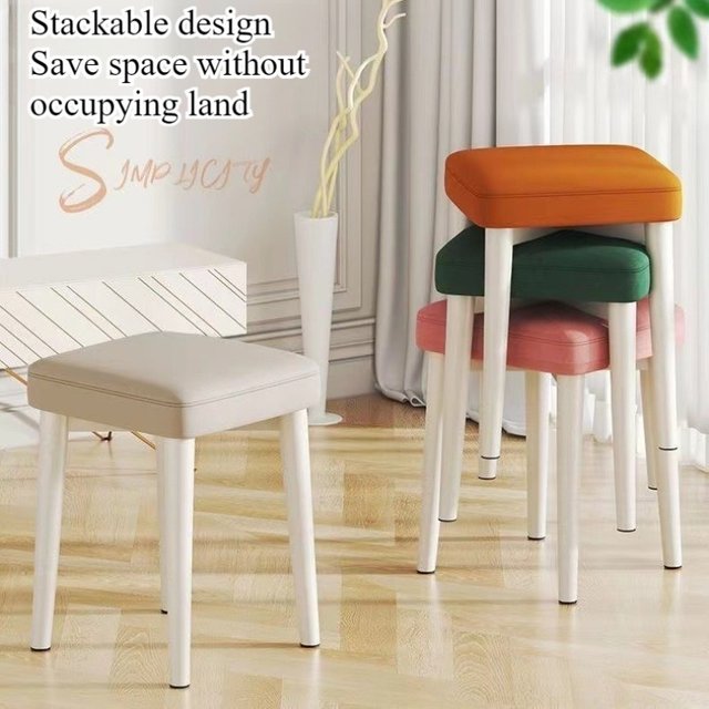 Nordic dining chair Modern simple desk chair Household stackable dining table chair Women's makeup chair Light luxury
