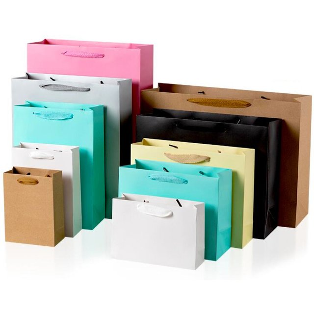10pcs/lot Brown white Kraft Paper Gift Bags With Handles birthday present Gift Bag Shopping Bags travel cosmetic storage bag