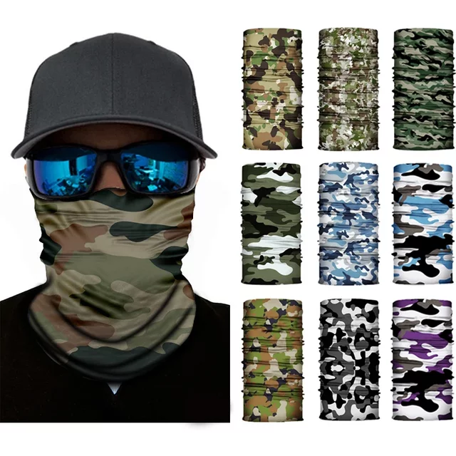 Outdoor Sport Camouflage Seamless Cycling Bandana Neck Gaiter Headband Fishing Hiking Balaclava Scarf Headwear Face Mask