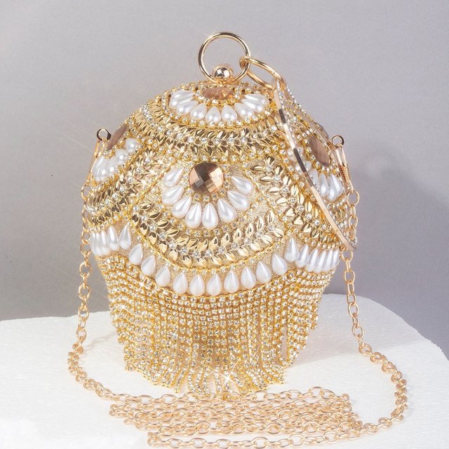 Shiny Rhine Diamonds Cosmetic Bags Portable Ladies Dinner Bags Handmade Bags Light Luxury