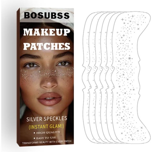 6/3pcs/set - Silver Star Sparkling Spot Tattoo Sticker Facial Stickers Easy to Create Natural Freckle Makeup Beauty Makeup