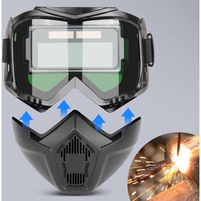 Casque de soudage à obscurcissement automatique, respirant, protection faciale pour soudeur, capot de protection pour le soudage et le polissage