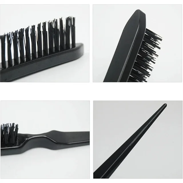 3pcs Hair Styling Comb Set Teasing Hair Brush Triple Teasing Comb Rat Tail Combs Edge Brush Hair Tail Tools Braid Tool Loop
