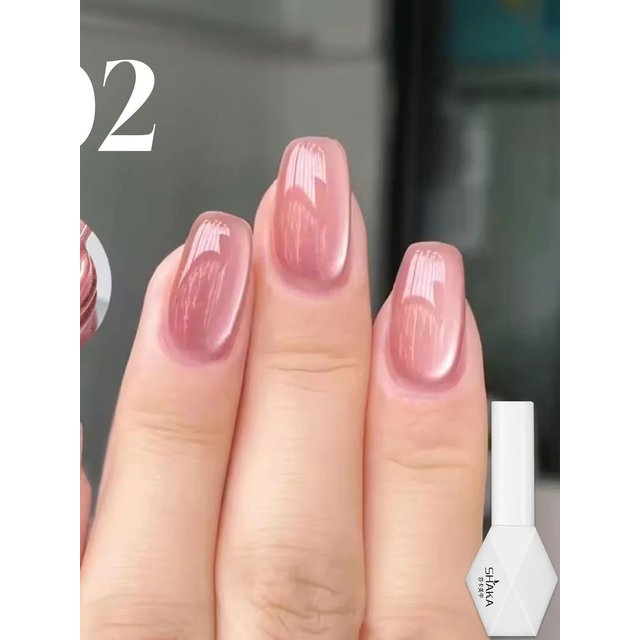 1-12pcs WS 2025 New Ice Transparent White Light Glass Bead Cat Eye Gel Nail Polish Mirror Shine Magnetic Effect Long Lasting Gel