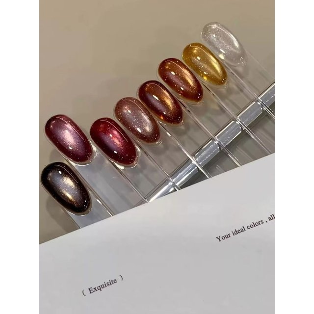 MIANEL Jie Qiuse Diamond Cat Eye Gel Nail Polish – 2026 Autumn/Winter Viral Sparkle Maillard Colors Diamond Cat Eye Nail Art Gel
