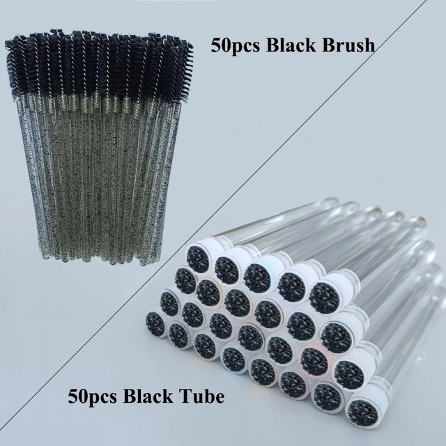 50pcs EyeLash Brushes Reusable Eyelashes Brush Tube Disposable Mascara Wands for Eyelash Extension Eyebrow Brush Applicator