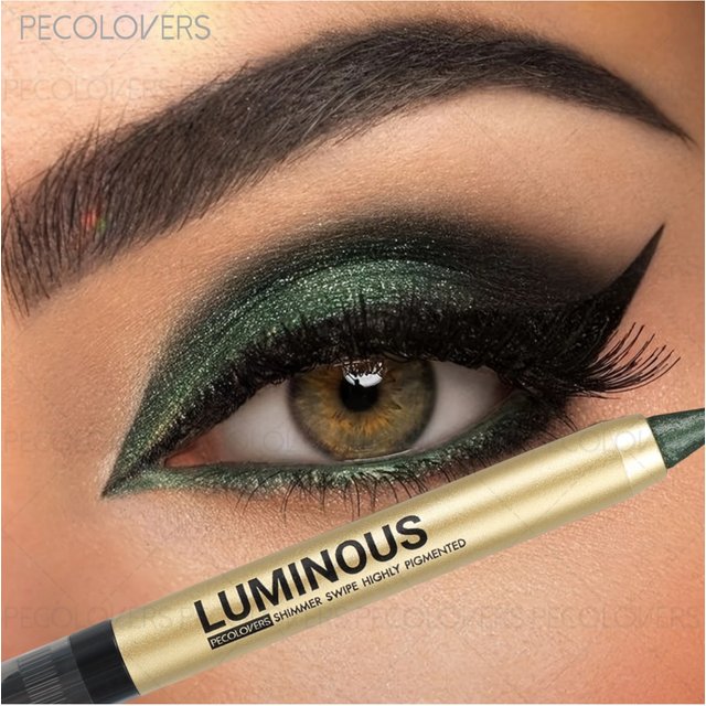 1 Pc Shimmer Eyeshadow Stick, Dual-ended Eyeshadow Pen, with Brush, Eye-catching Eye Makeup High Color Rendering, Concert Makeup