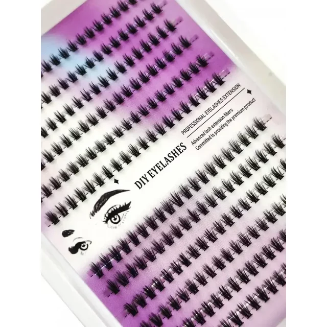 AMSDCN Manga Lash Clusters Fluffy 3D Mink Faux Cluster Lashes Lashes Extension with Bond and Seal Makeup