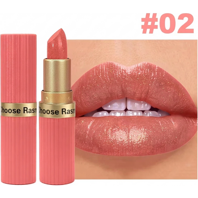 Pearlescent Pink Glitter Velvet Lipstick Metallic Waterproof Long Lasting Matte Shimmer Diamond Lipstick Women Makeup Cosmetic