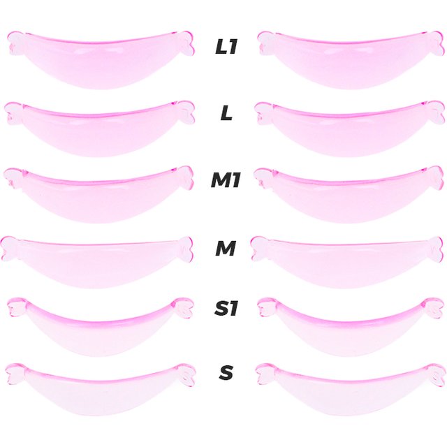 New 6 Pairs Pink Eyelash Extension Silicone Pads Crescent-shaped Self-adhesive Lash Lift Perm Pad Grafting Lashes Makeup Tools