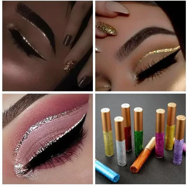 10 Colors White Gold Glitter Liquid Eyeliner for Easy To Wear Waterproof Liquid Eyeliner Beauty Eye Liner Eyes Makeup Maquiagem