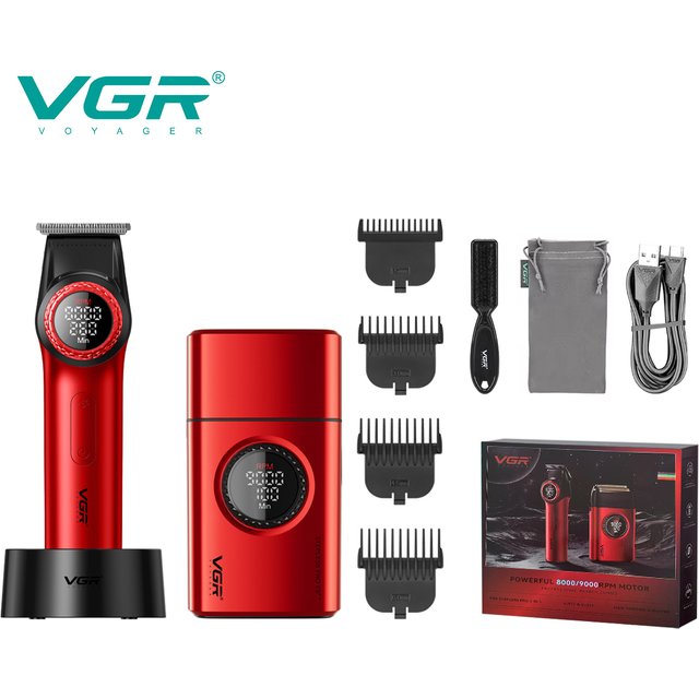 VGR 977 377 new hair trimming set, high-end men's hair clipper, intelligent shaver, whitening device, multifunctional electric c