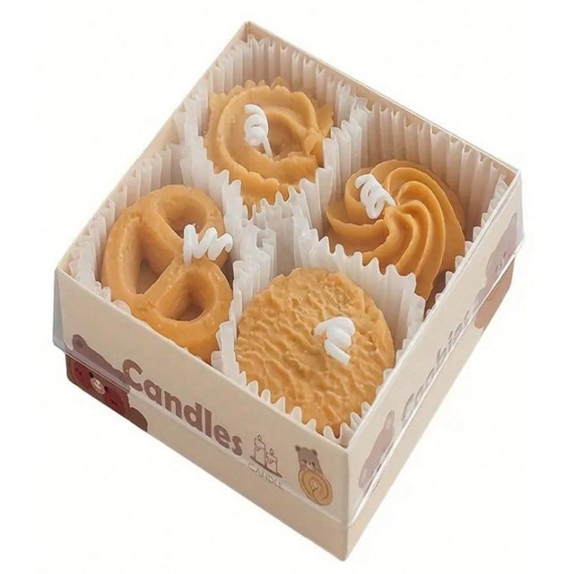 Bougies Biscuit, Bougies Parfumées aux Biscuits, Coffret Cadeau, Bougies Créatives, Ensemble Cadeau Ins, Cire Modélisable, Décoration de Fêtes