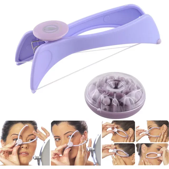 Portable 1PC Face Defeatherer For Cheek Eyebrow Women Hair Removal Epilator Facial Hair Remover Spring Threading Makeup Tool
