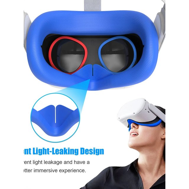 Silicone VR Face Mask For Meta Quest 2 Facial Interface Sweatproof Mask Face Cushion Lightproof Mask Face Cover VR Accessories