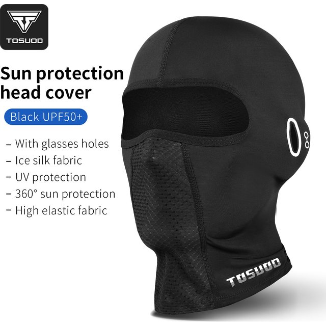 TOSUOD Outdoor Ice Silk Cycling Balaclava Summer UV Protection Breathable Full Face Mask for Biking Hiking Fishing
