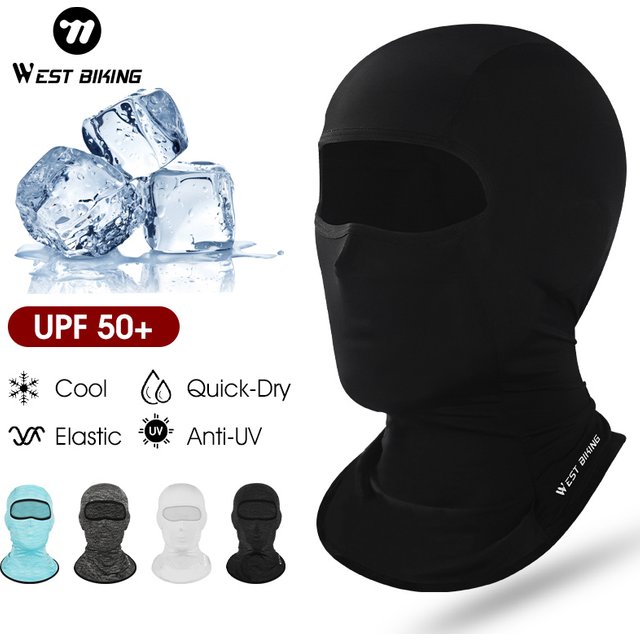WEST BIKING Ice Silk Balaclava UV Protection Full Face Mask Breathable Quick Dry Neck Gaiter for Cycling Running Fishing Outdoor