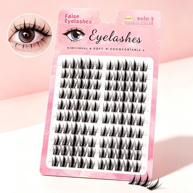 Sharp Tip Fairy Manga Lash Cluster Soft Wispy Individual False Lashes Large Capacity Lash Tray for Daily Makeup and Cosplay Look