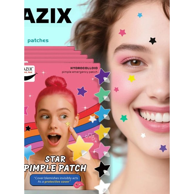 40 pieces of multi-color star acne patches, facial acne patches, concealer acne patches, and pimples patches, ultra-thin
