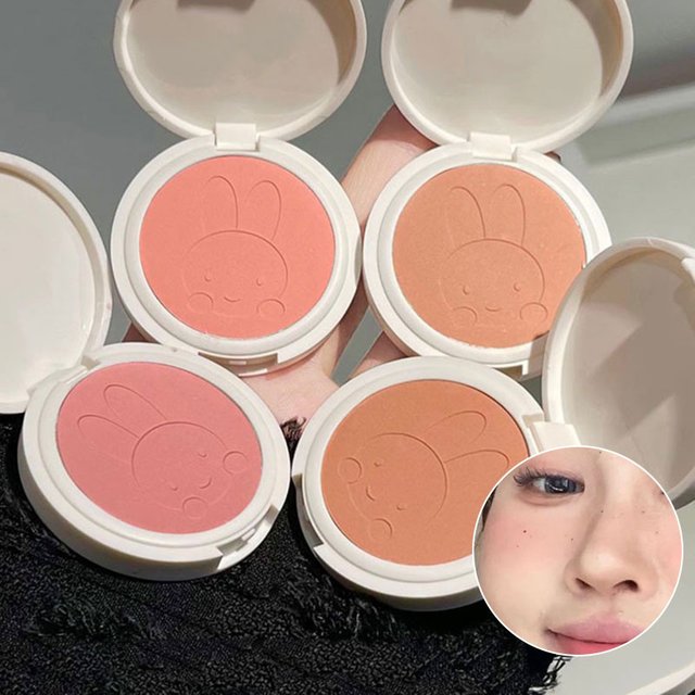 Blush monochromatique Little Rabbit, maquillage pseudo-plain, poudre de cendres à faible saturation,