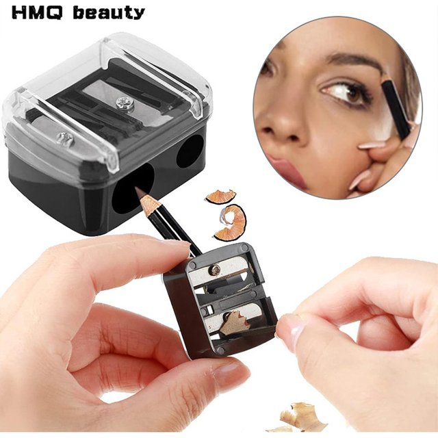 Eyebrow Eyeliner Pencil Cutting Variety Pen Sharpening Double Hole Design 2 in 1 Makeup Pencil Sharpener For Cosmetic Supplies