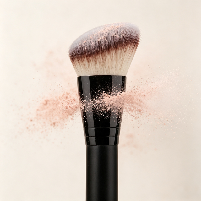 Double-Ended Multipurpose Facial Makeup Brush Compact All-in-One Brush for Foundation Blush Contour Loose Powder