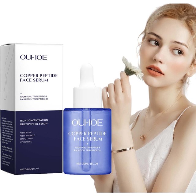 Copper Peptide Facial Serum Firming Skin Lighten Fine Lines Hydrating Moisturizing Smooth Facial Skin Brightening Care Serum