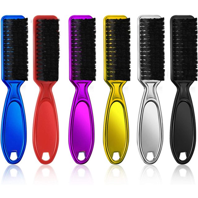 Six couleurs petite barbe style brosse Logo professionnel rasage barbe brosse barbier Vintage huile tête forme sculpture brosse de nettoyage