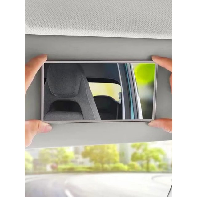 Car Sun Visor Mirror,Stainless Steel Sun-Shading Cosmetic Mirror for Wife Girlfriend,Seatback Makeup Mirror Stick on Car Vanity