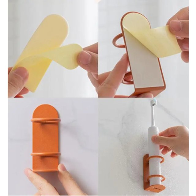 Wall-Mounted Electric Toothbrush Holder Holder Punch-Free Razor Holder Storage Shelf Toothbrush Organizer Bathroom Accessories